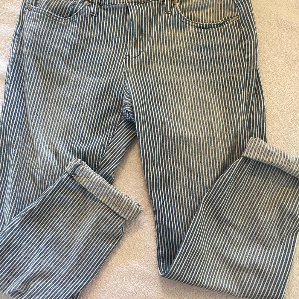 Pinstripe Stretch Jeans/Capris